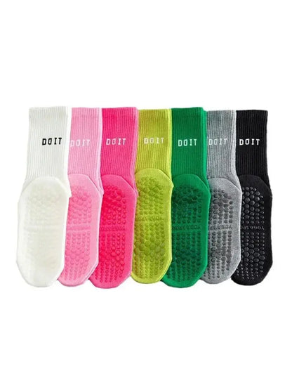 3 Pairs Cotton Yoga Socks For Women Solid Color Professional Non-slip Pilates Dance Gym Sports Breathable Fitness Floor Socks Beauty World Shop