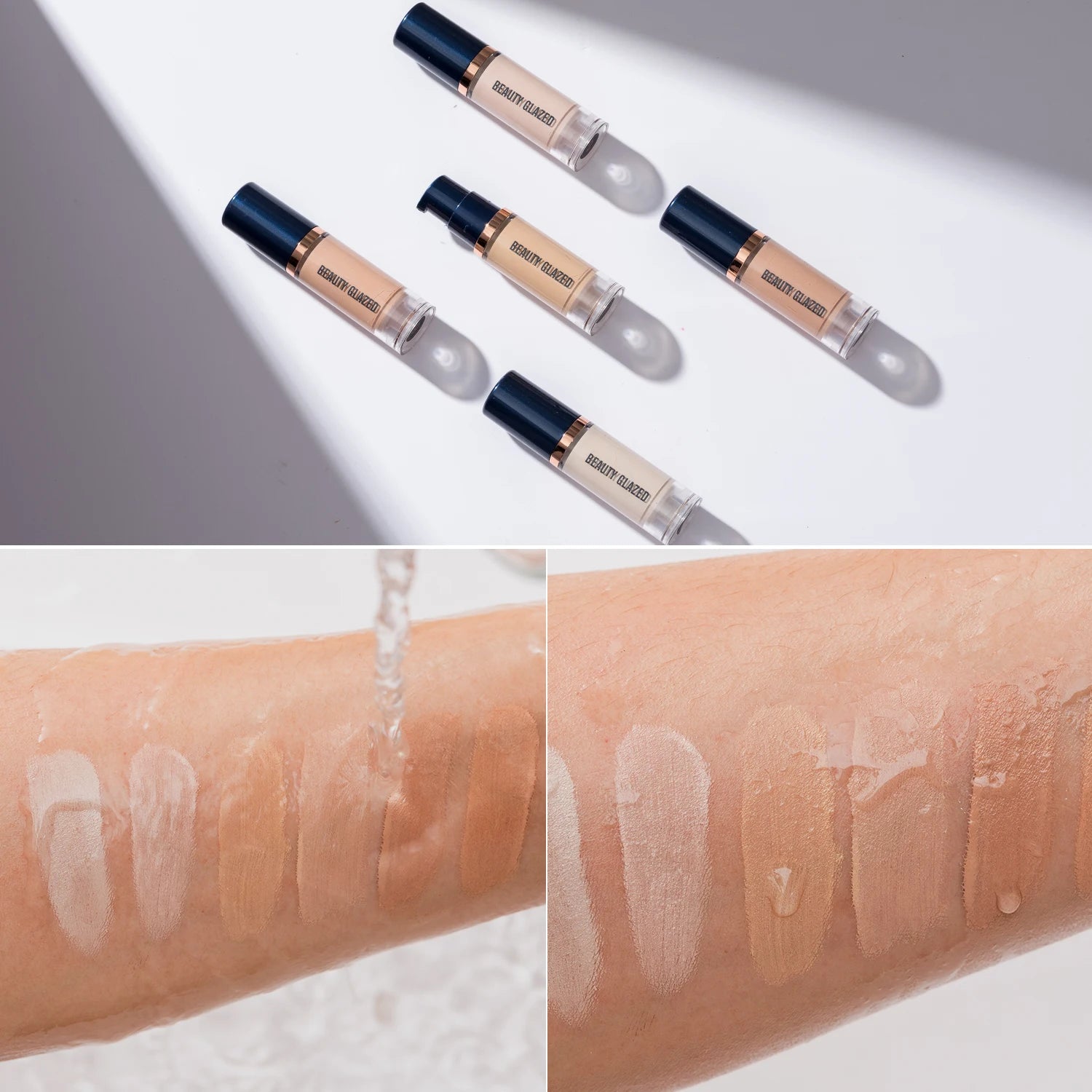 BEAUTY GLAZED 6 Color Liquid Foundation,Full Coverage, Long-Lasting, Waterproof, Natural Effect,Hydrating Beauty Fashion