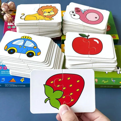 32 Pcs Enlightenment Card Matching Puzzle Early Education Cartoon Pattern Cognitive Boys and Girls Toys Beauty Fashion