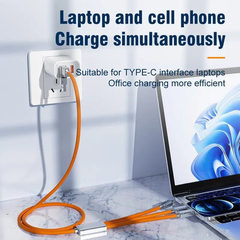 3 In 2 Type-C Mobile Phone Usb Fast Charging 66w Data Cable Suitable For iPhone Huawei OPPO Xiaomi Samsung Redmi Charging Cable Beauty World Shop