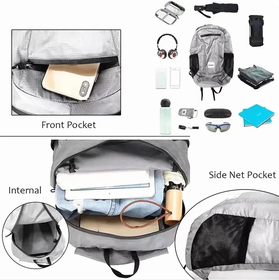 Outdoor Hiking Bag 20L Lightweight Portable Backpack Foldable Waterproof Folding Ultralight Pack for Women Men Travelling Hiking Beauty World Shop