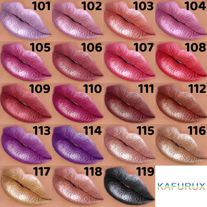 19 colors glitter lipstick hydrating red pink sparkling shine lip color highly pigmented lip tints metallic finish lip makeup