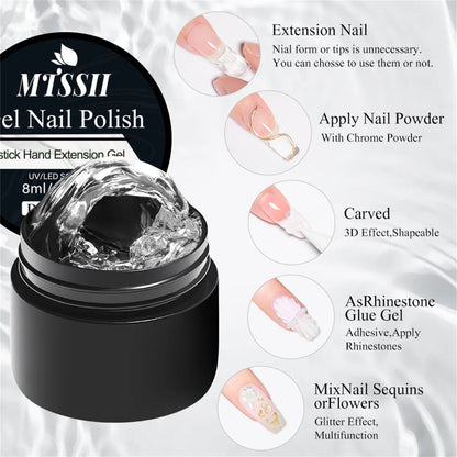 2/3pcs Clear Non-Stick Hand Extension Gel Nail Polish Set 3D Shaping/Sculpting/Carving UV/LED Gel Jelly Hard Gel Manicure DIY Beauty World Shop