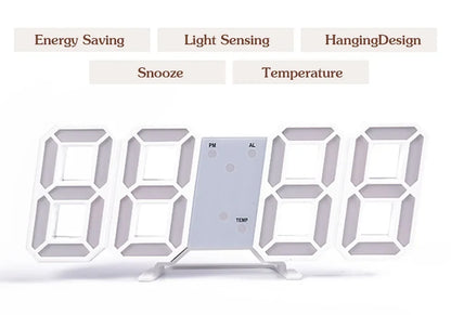 Table 3D LED Digital Alarm Clock Wall Clock Time/Date/Temperature for Home Kitchen Offices Clock Decoration Garden Clocks Beauty World Shop