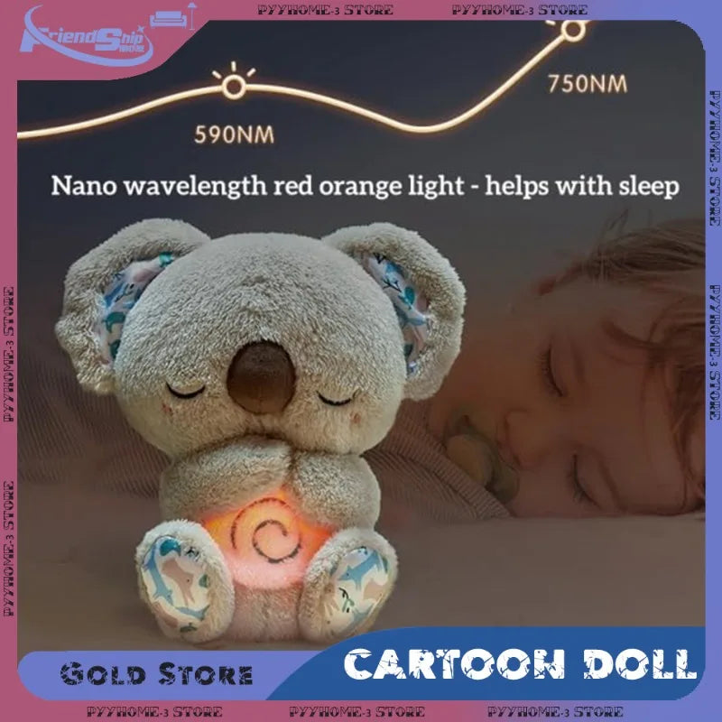 *Cuddly Koala Plush Sleep Aid with Soft Glow Night Light Calming Music and Simulated Breathing Comforting Bedtime Comfort Toys Beauty World Shop