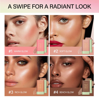 Multi-function Blush Stick Face Makeup Waterproof Easy Color Rouge Blusher Cream Contour Rendering Brightening Contour Makeup Beauty World Shop