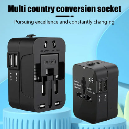 Universal Travel Adapter EU UK US AU AC Power Charger Adapter Outlet Converter Socket Plug Adaptor Connector with Dual USB Port Beauty World Shop