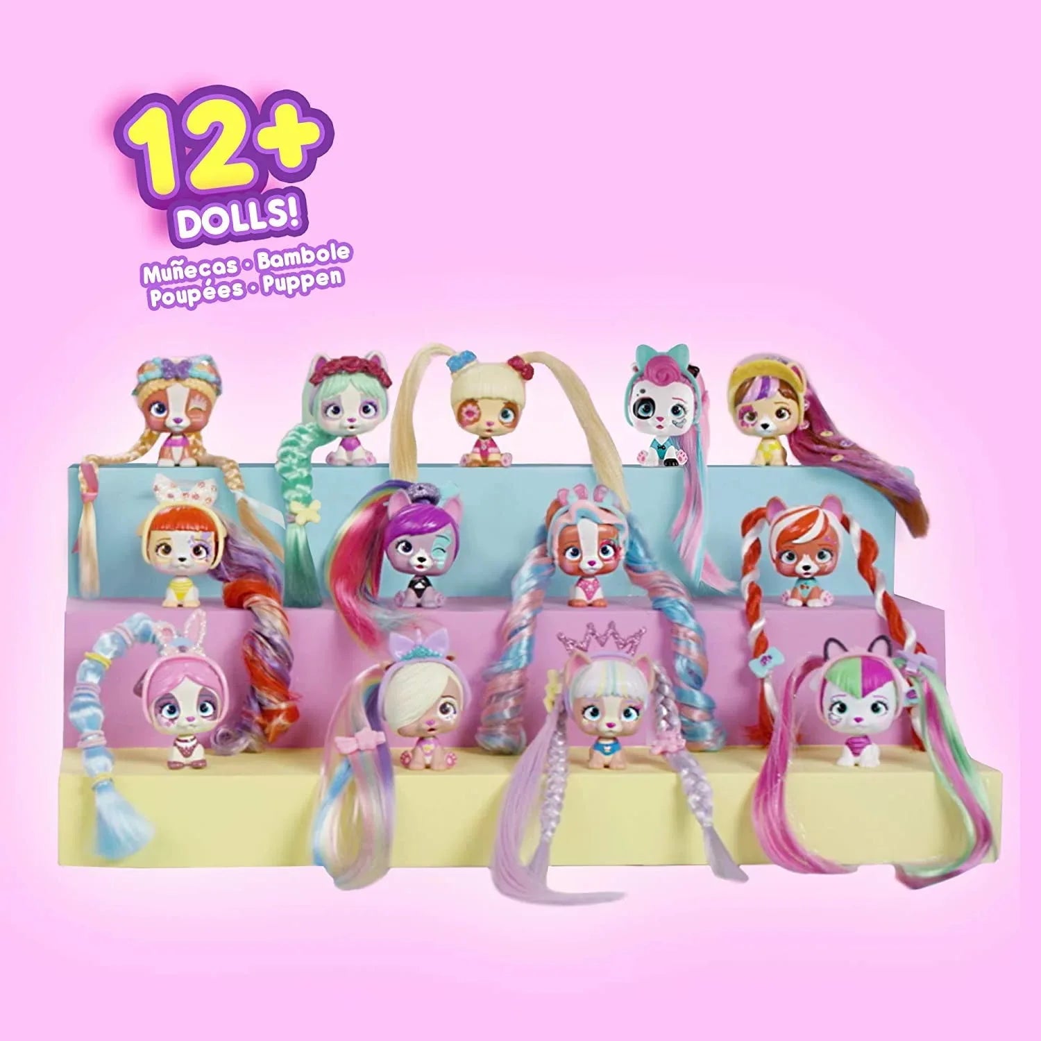 I Love Vip Pets Hairdressing Doll Pet Dog Poodle Surprise Mystery Blind Box Mousse Bottle Braided Hair Female Girls Kid Toy Gift Beauty World Shop