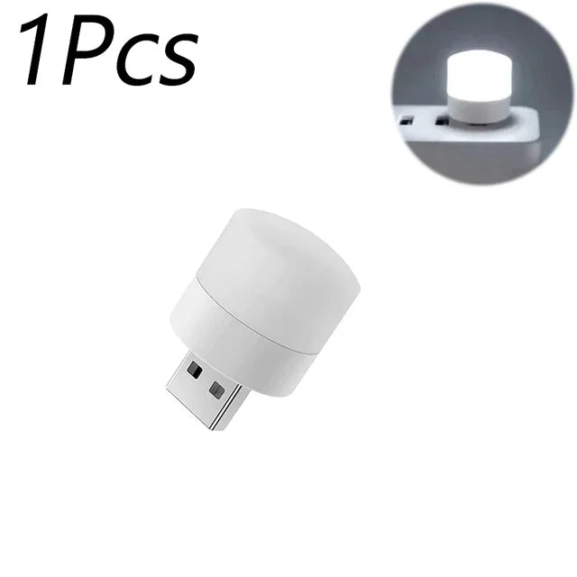 Small USB Night Light Computer Mobile Power Charging Mini Book Lamps LED Light Warm White Eye Protection Reading Light 1/10Pcs Beauty World Shop