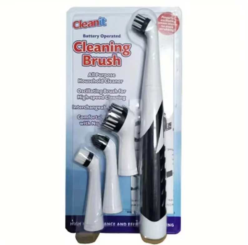 Leaning Brush Cleaning Tool With 4 Brushes Multifunctional Electric Cleaning Brush Cleaning Supplies Beauty World Shop
