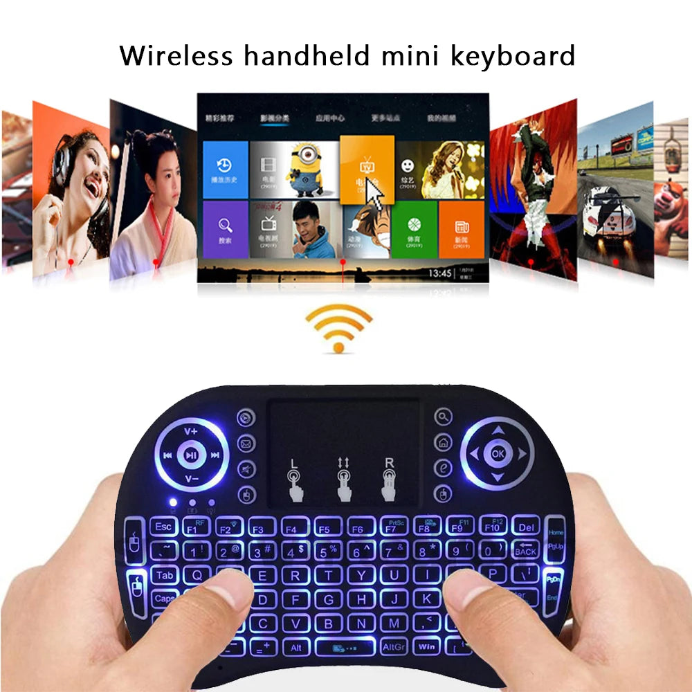 2.4G Air Mouse with Touchpad Keyboard i8 Arabic French Spanish Russian Backlit Mini Wireless Keyboard for PC Android TV Box Beauty World Shop