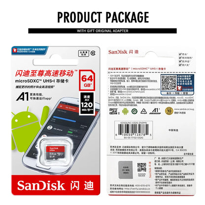 Original Sandisk Memory Card 256GB 128GB 64GB 32GB TF micro sd card Class 10 UHS-1 flash card Memory Microsd for Samrtphone PC Beauty World Shop