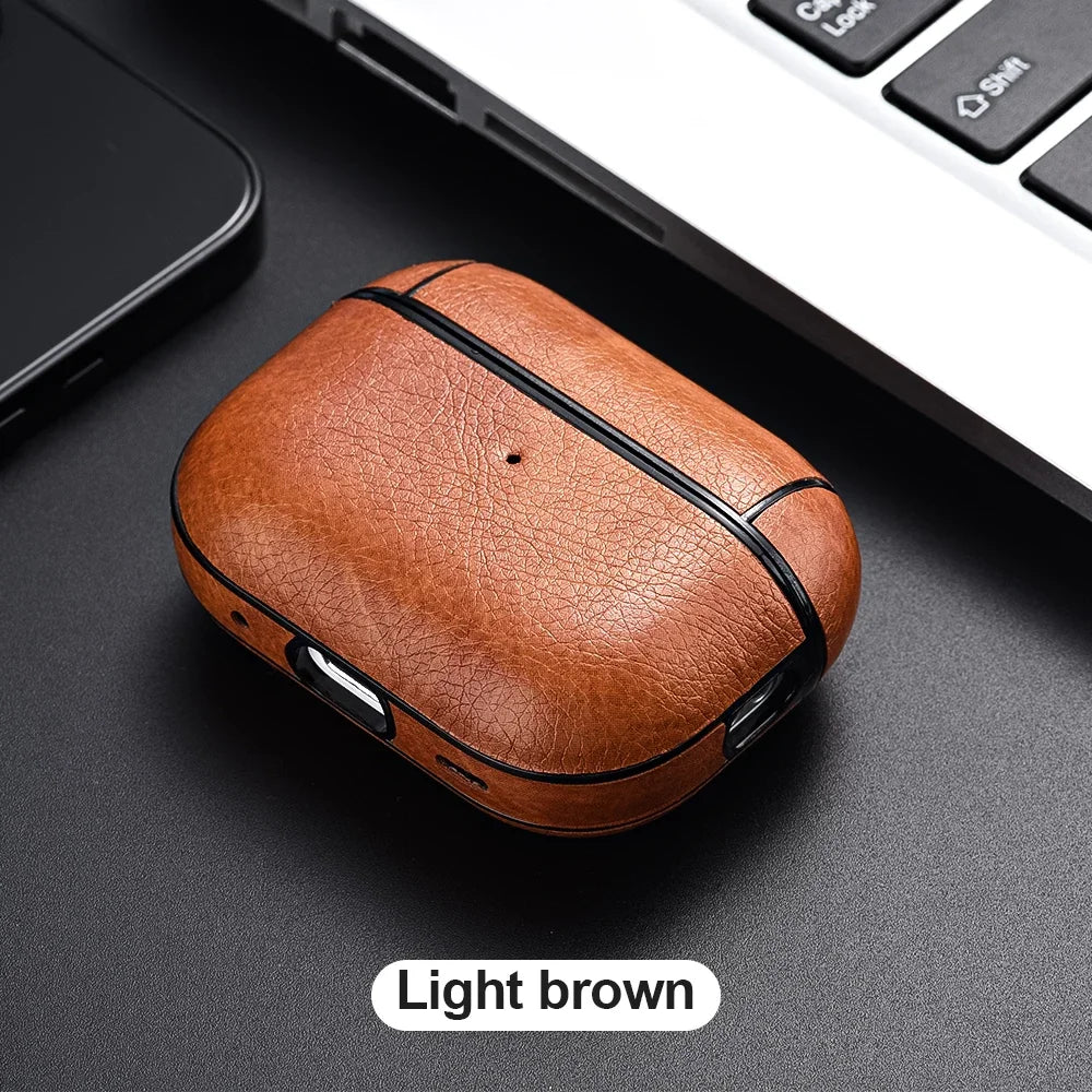 For Airpods Pro 3 4 Case Leather Business Earphone Cases Headset Shell Headphone Cover For AirPod 3 2 1 Pro 2nd Generation USB C