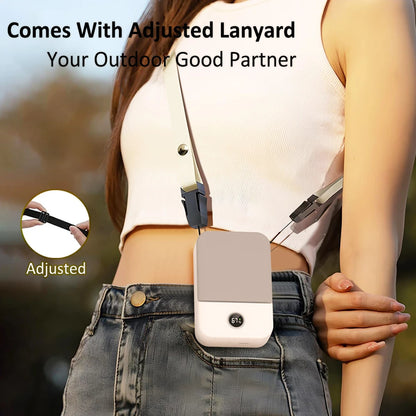 Waist Fan Portable Outdoor Mini Hanging Neck Fan 3 Gear Strong Wind Bladeless Waist Neck Fan Air Cooler USB Fan 2000Mah Beauty World Shop