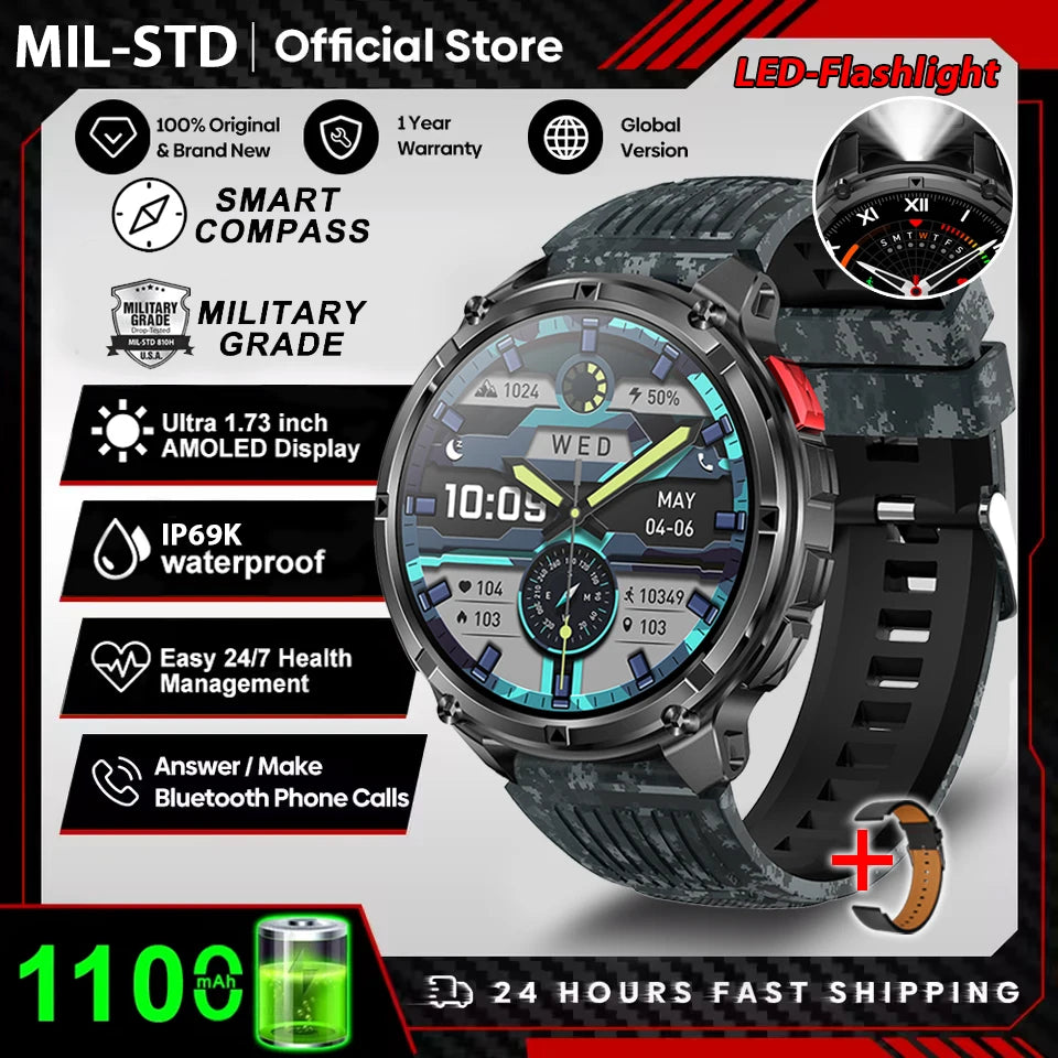 2026 New T-Rex3 Pro GPS Tracker 1100mAh Smartwatch Men 120-Day Standby Clock Rugged Outdoor Sport 10ATM Waterproof Call Watches Beauty World Shop