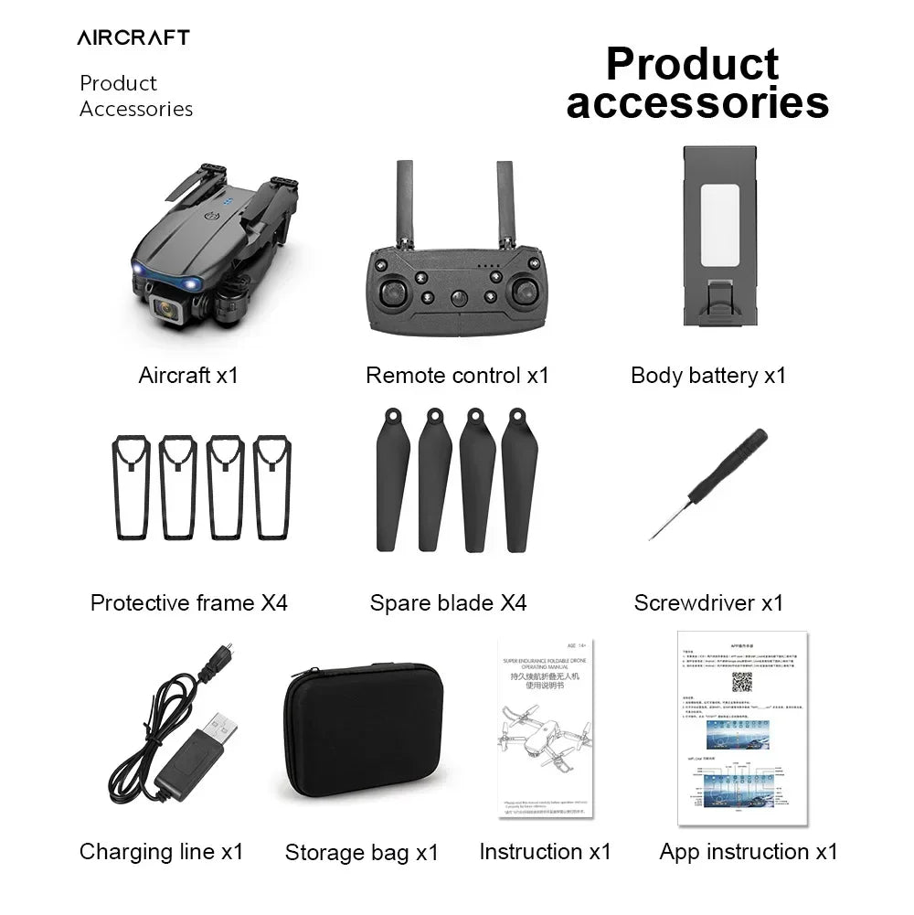 E99 K3 Pro HD 4K Drone with Dual Camera WiFi FPV Aerial Photography RC Quadcopter High Hold Mode Beauty Fashion
