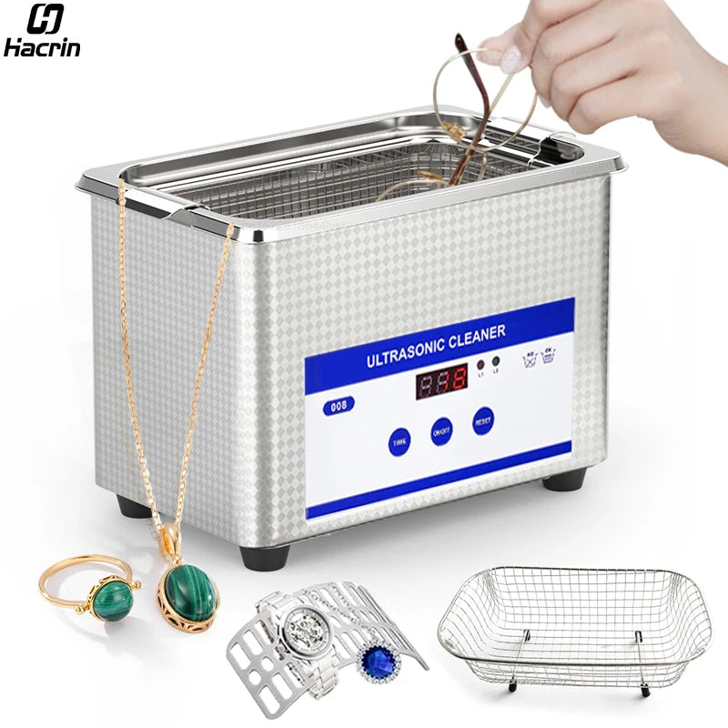 Ultrasonic Cleaner Ultrasound Glasses Jewelry Cleaner 40KHZ High Frequency Ultrasonic Washing Bath for Glasses Jewelry Cleaning Beauty World Shop