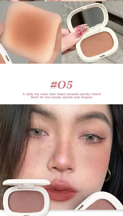 Phantom Bear Single-Color Blush Cream — Mochi Texture, Powder-Free Formula, Low-Saturation, Long-Lasting Natural Matte Finish Beauty Trend Shop