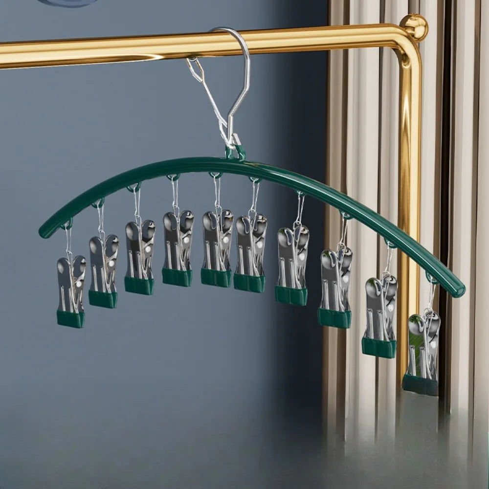 Rack de secagem à prova de vento com clipes – cabide de plástico para meias, jaquetas e lavanderia doméstica Beauty Trend Shop