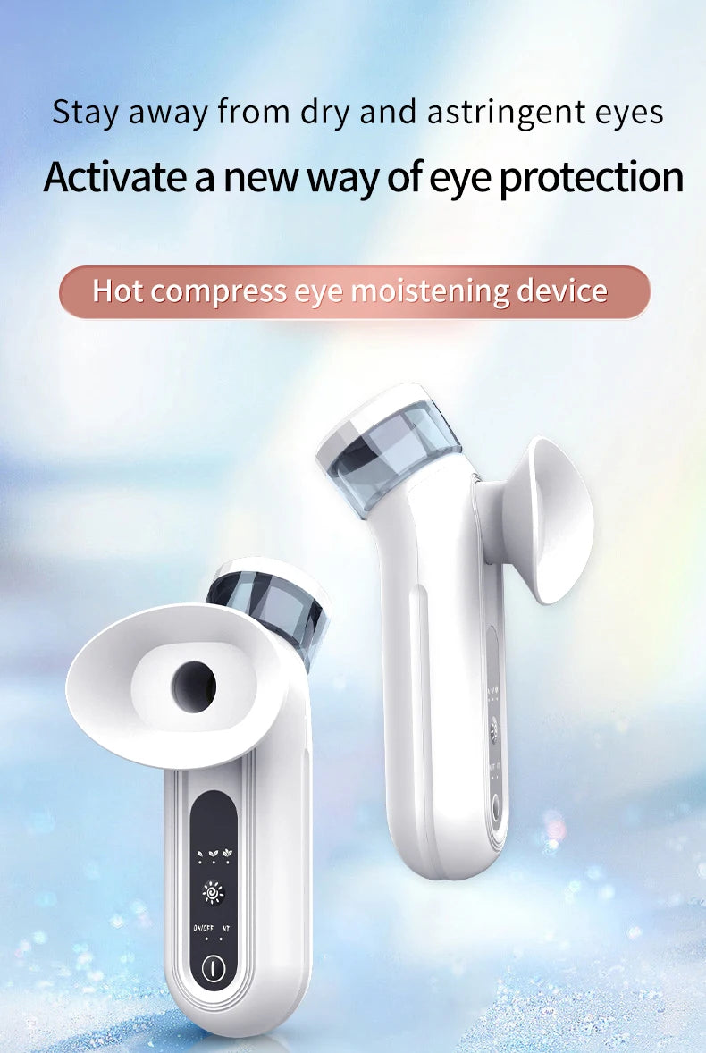 Electric Eye Massager with Nano Steam Hot Compress  and Moisturizing Spray Eye Massage Device for Eye Fatigue Relief and Care Beauty World Shop