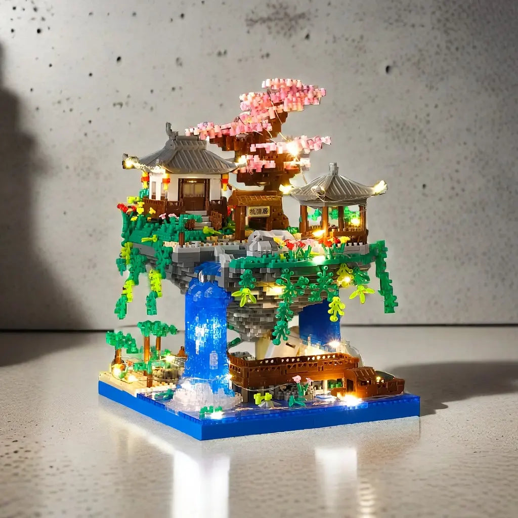 Taohuatan Lake Themed Micro Brick Building Blocks Set Adult Creative Toys Unique Chinese Landscape Model Bricks with LED Light Beauty World Shop