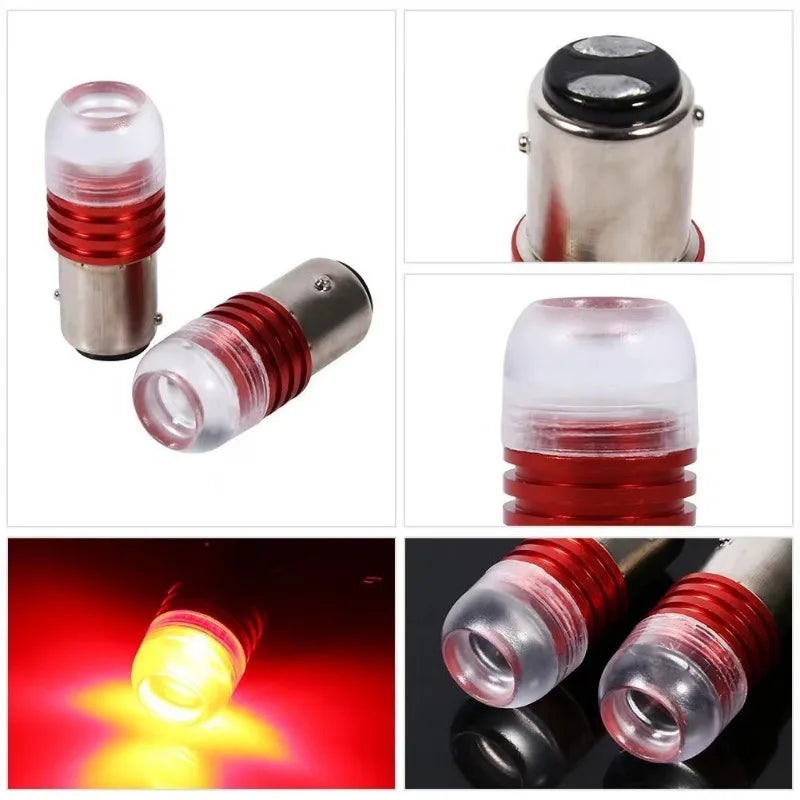 10pcs Car 12V LED Rear Taillight Tail Brake Light Strobe Flashing LED Lamp Motorcycle Warning Light Bulb Red Stronger Light Beauty World Shop