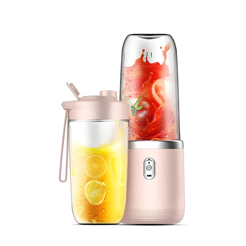 Portable Juicer Blender 400ml Electric Fruit Juicer USB Charging Lemon Orange Fruit Juicing Cup Smoothie Blender Machine 2cups Beauty World Shop