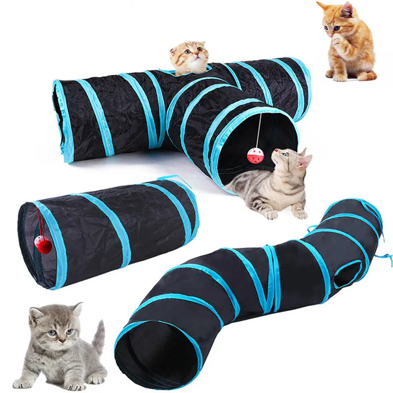 Cat Tunnel Pet Supplies Cat S T Pass Play Tunnel Foldable Cat Tunnel Cat Toy Breathable Drill Barrel for Indoor loud paper Beauty World Shop