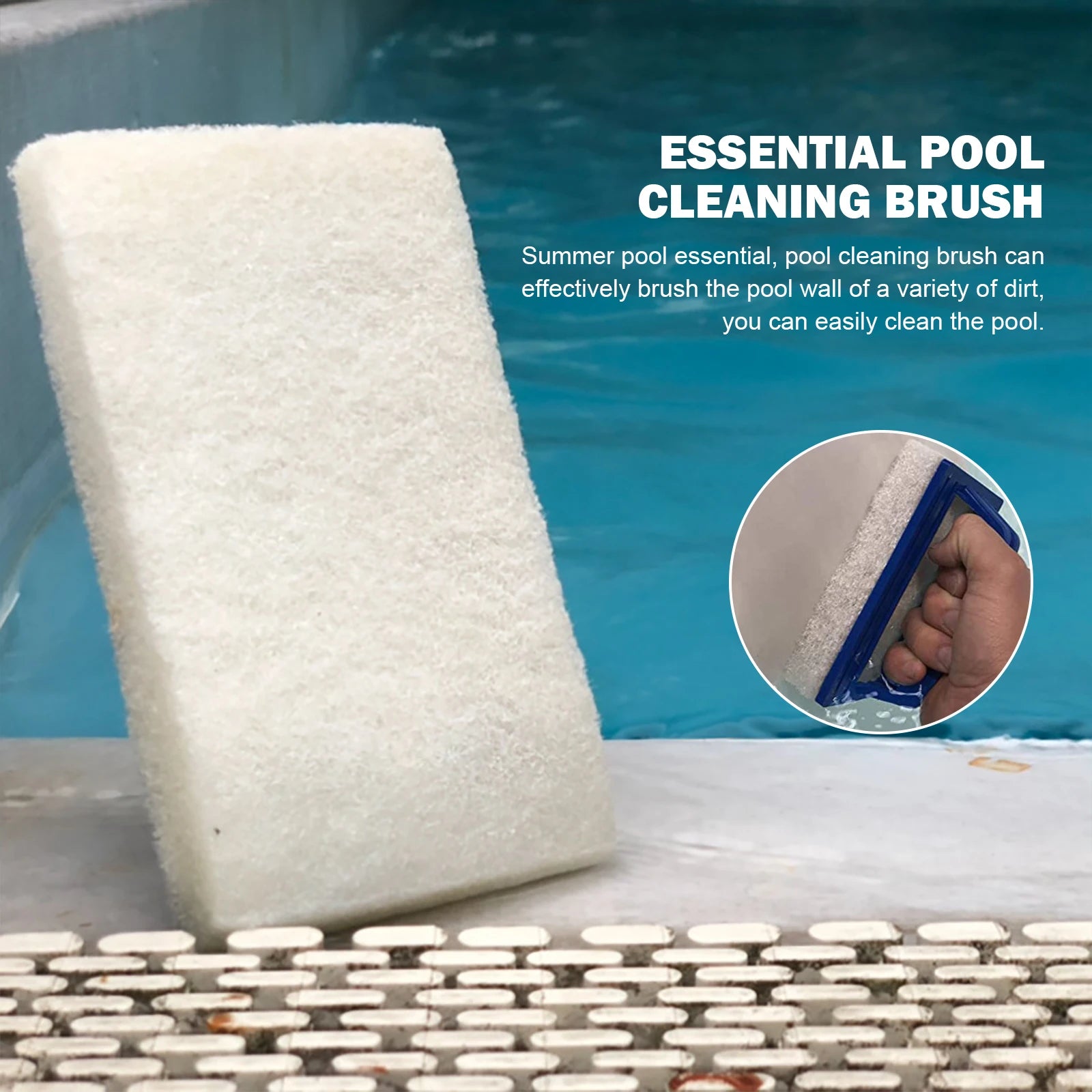 Pool Wall Cleaning Brush Waterline Scrubber Cleaning Pool Hot Spring Swimming Pool Spa Tub Accessory Sponge Brush pools Cleaner Beauty World Shop