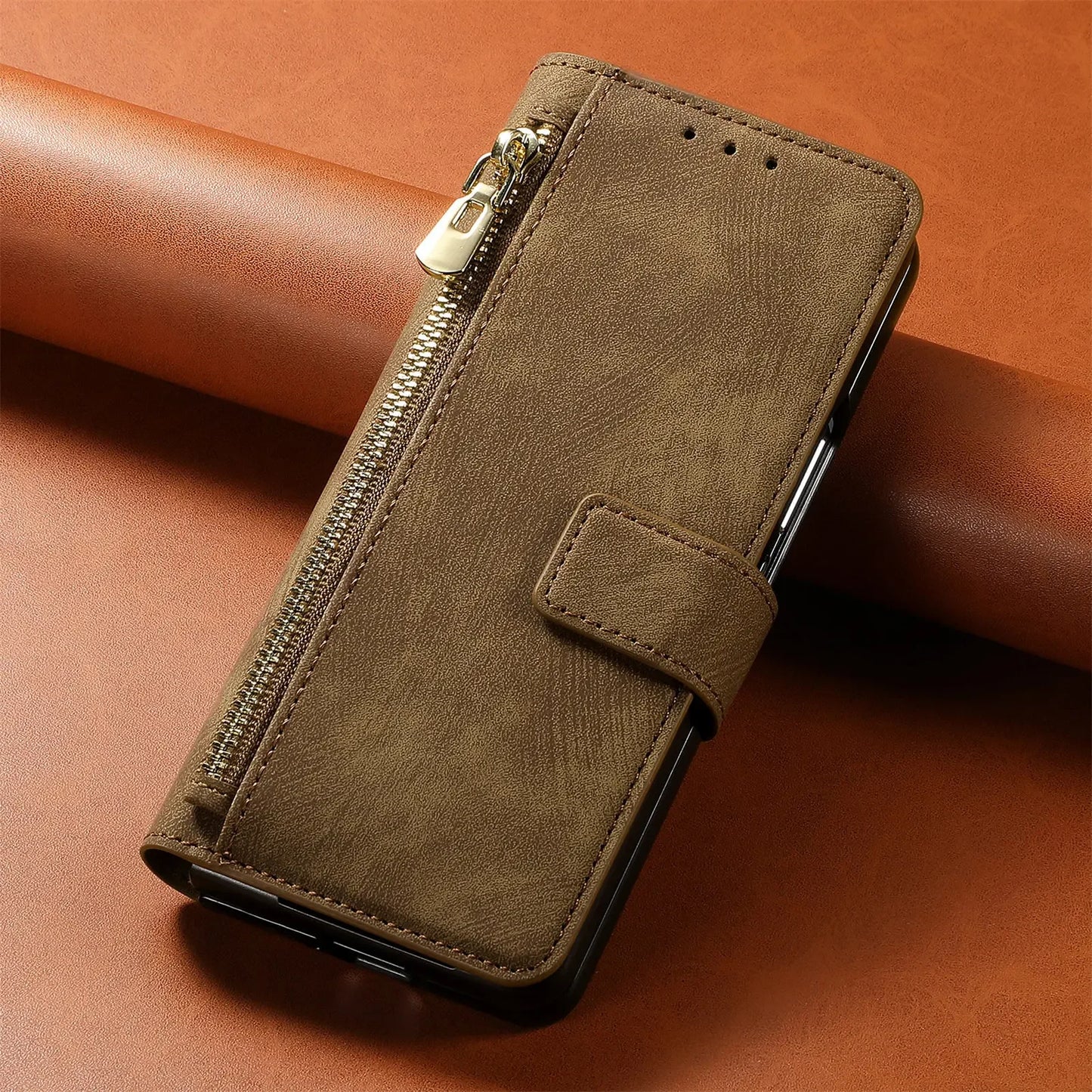 2 in 1 Magnetic Zipper Cards Solt Wallet Leather Case For Samsung Galaxy Z Fold 8 ultra 7 6 5  Wireless Charging Bag Purse Cover Beauty World Shop