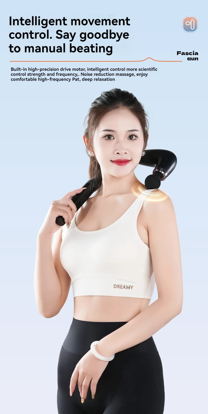 2025 New Smart Fascia Gun Electric Massager Massage Hammer Electric Fascia Gun Home Handheld Hammer Back Artifact Christmas Gift Beauty World Shop