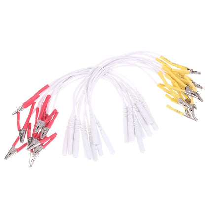 10Pcs 2mm Pin TENS/EMS Alligator Clip Cables - Electrode Wire Accessories for Hwato SDZ-II Electronic Acupuncture Device Beauty World Shop