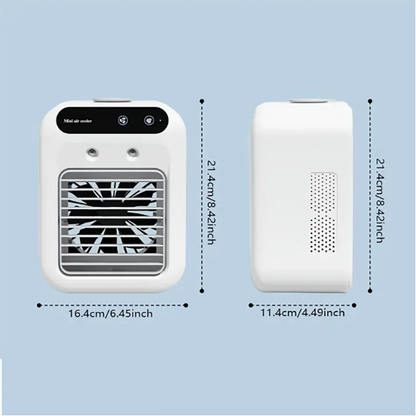 Portable mini desktop Air Conditioner Fan, Low Noise, Powerful Humidifier and Cooling Function, USB Charging, Transparent Design Beauty World Shop