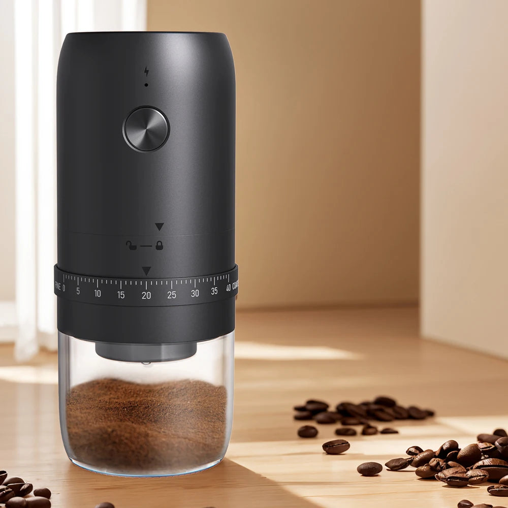New Portable USB Electric Coffee Bean Grinder 40 Gears External Adjustable Rechargeable Grinders Household Mini Coffee Machine Beauty World Shop