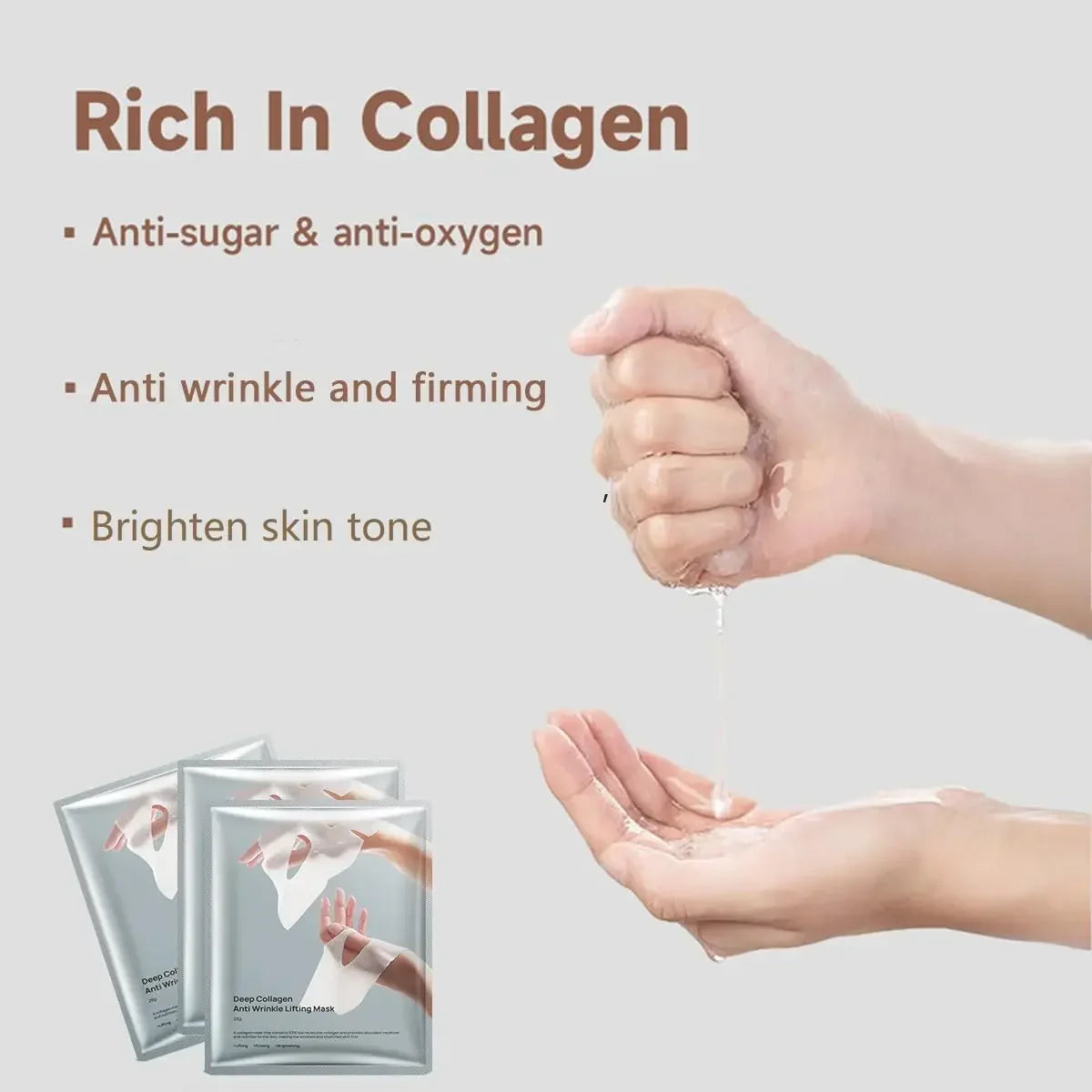 Deep Collagen Anti Wrinkle Lifting Mask Collagen Face Mask Overnight, Deep Collagen Mask for Lifting Firming Moisturizing(5Pack) Beauty Trend Shop