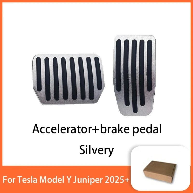 For Tesla Model Y Juniper 2025 2026 Upgrade Foot Pedal Pads Non-slip Accelerator Brake Rest Performance Aluminum Mat Accessories Beauty World Shop