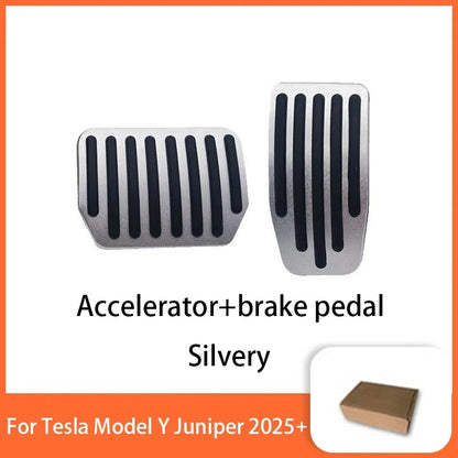 For Tesla Model Y Juniper 2025 2026 Upgrade Foot Pedal Pads Non-slip Accelerator Brake Rest Performance Aluminum Mat Accessories Beauty World Shop
