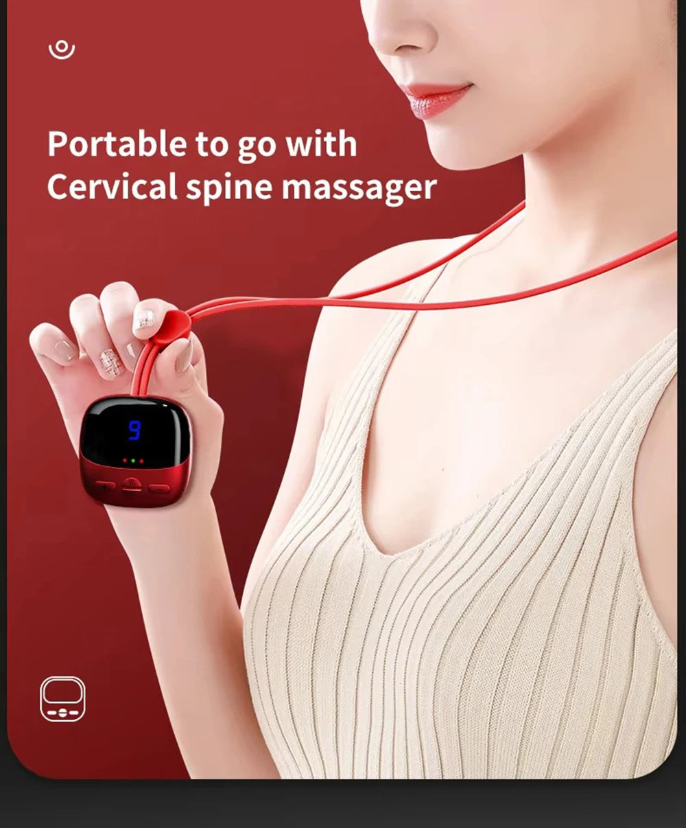 NEW Mini Smart Hanging Neck Shoulder Cervical Spine Massager Mini Portable Hot Compress Neck Artifact Dredging Neck Protector Beauty World Shop