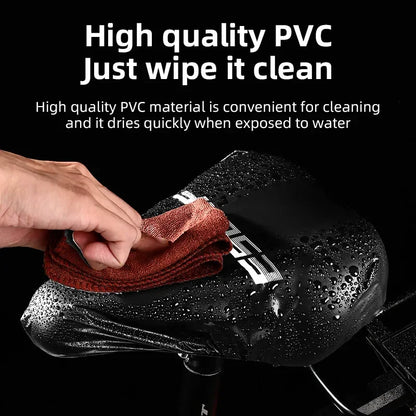 Waterproof Bicycle Saddle Cover High Elastic Road Bicycle Seat Cover Foldable Portable MTB PVC Saddle Cover Bike Accessories Beauty World Shop