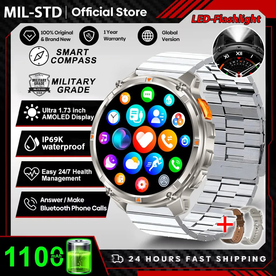 2026 New T-Rex3 Pro GPS Tracker 1100mAh Smartwatch Men 120-Day Standby Clock Rugged Outdoor Sport 10ATM Waterproof Call Watches Beauty World Shop