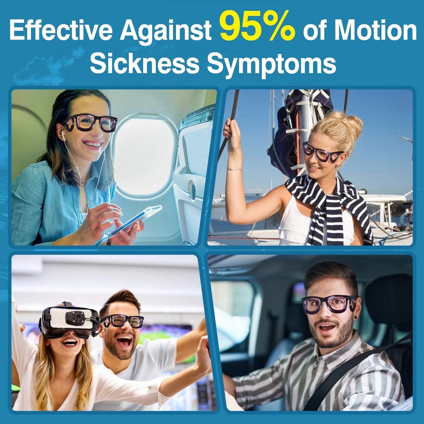 Anti-Motion Sickness Glasses | Ultra-Light Ergonomic Design for Cars/Travel/Cruises | Portable Nausea Relief Beauty World Shop