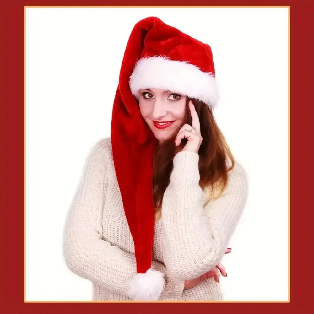 Super Long Christmas Hats Soft Comfortable Velvet Christmas Hat Kids Adult Thickened Santa Claus Caps Christmas Decorations Beauty World Shop