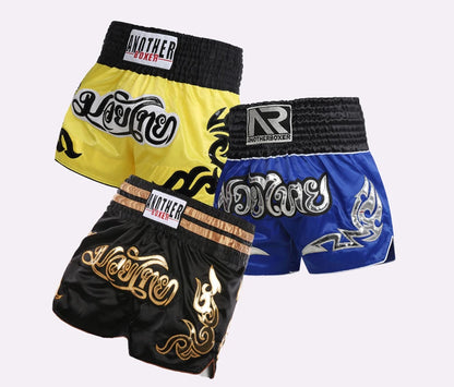 ANOTHERBOXER Muay Thai Shorts, Embroidered MMA Fighting Clothing for Men, Women, Kids, Cheap Boxing Training Short Pants