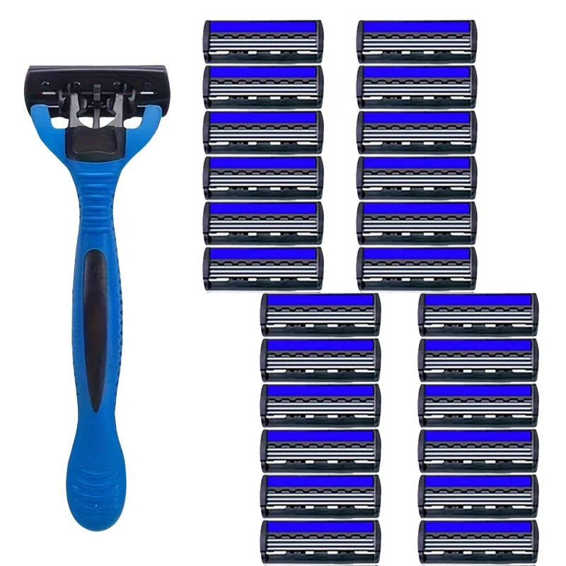 NEW Shaver Men Razor Shaving 3 Layer Stainless Blade Shaver Reusable Safety Razor Hair Removal Shaver Imported Blade Multi Tool Beauty World Shop