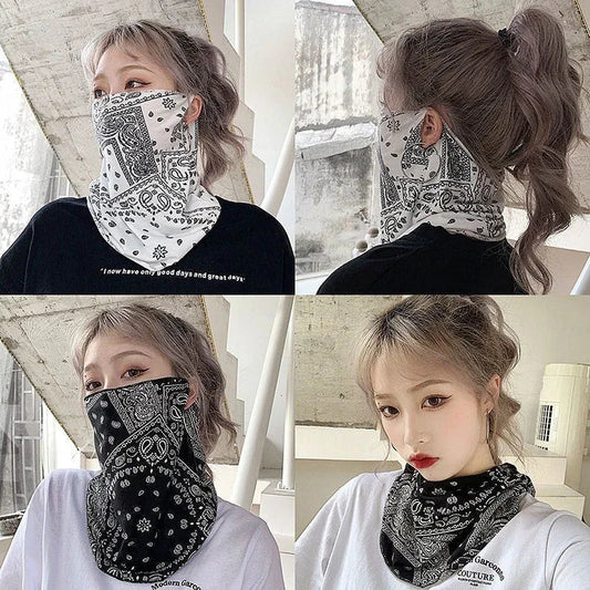 Moda punk protetor solar máscara para homens mulheres verão rosto pescoço proteção uv lenço de orelha hip hop esportes Beauty Trend Shop