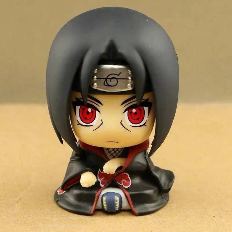 9cm Naruto Anime Figure Naruto Kakashi Action Figure Q Version Kawaii Sasuke Itachi Figurine Car Decoration Collection Model Toy Beauty World Shop
