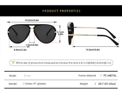 Trendy Oversized Pilot Sunglasses Women Men Vintage Retro Classic Designer Sun Glasses UV400 Protection Fashion Ladies Shades Beauty World Shop