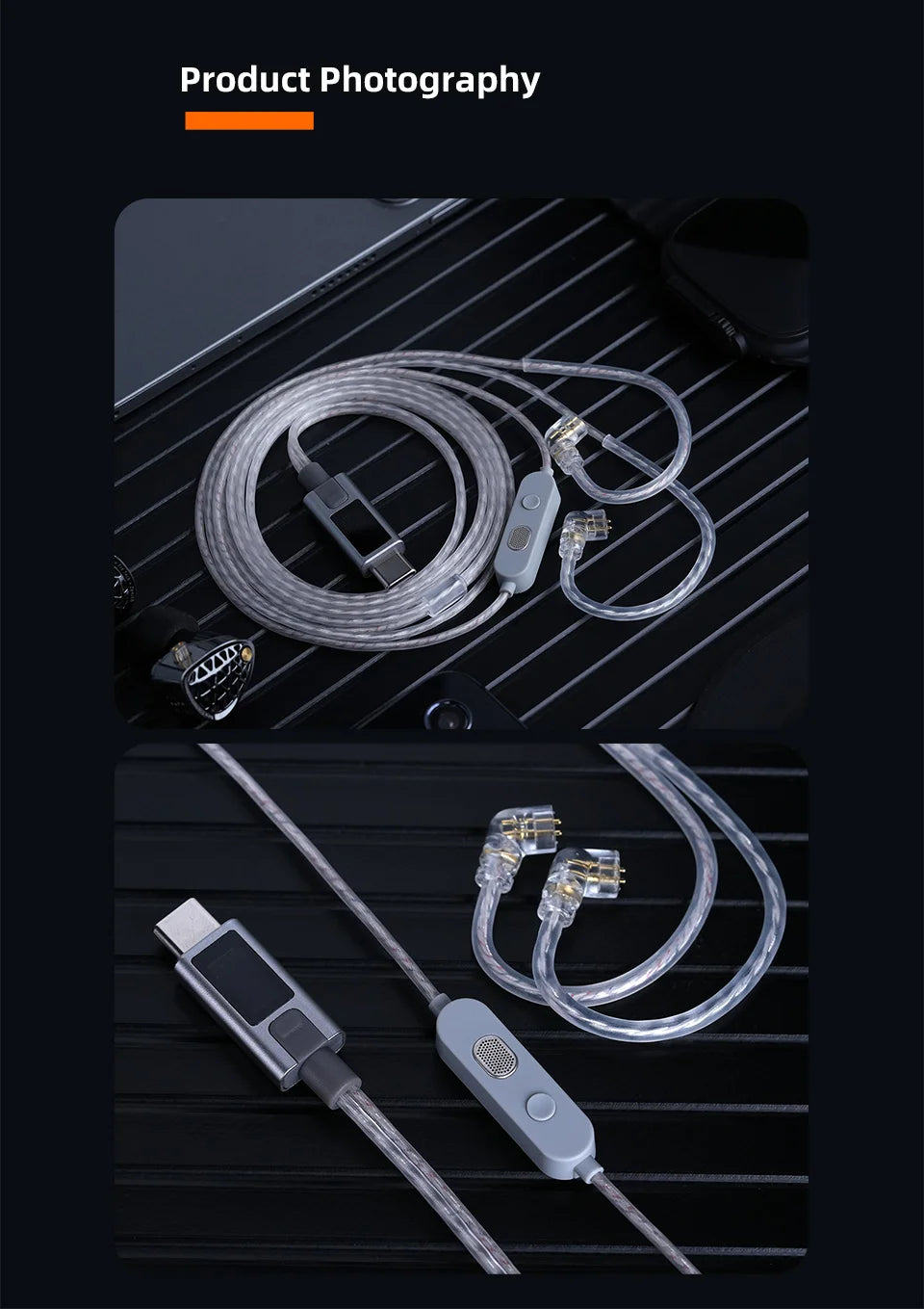  KZ M2 Dual Silver-Plated Upgrade Cable , High-definition With Dual Mic USB Type-C Earphone Upgrade Cable