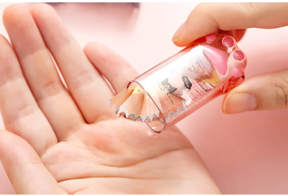 Kawaii Cat Paw Shaped Pencil Sharpener Stationery Kids Gift  Cute School Supplies  Korean Stationery Beauty World Shop