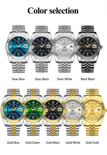 POEDAGAR Original Men Wristwatch Waterproof Luminous Date Business Man Clock Stainless Steel Quartz Military Men's Watches Reloj Beauty World Shop